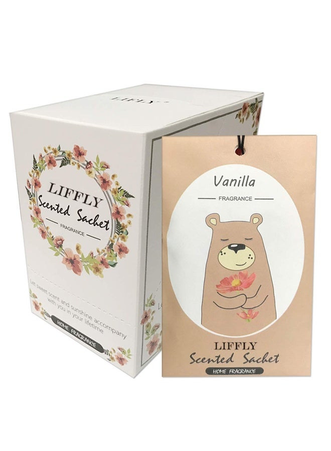 LIFFLY 14 Packs Vanilla Scented Sachets for Drawers and Closets Gift Box - Image 1
